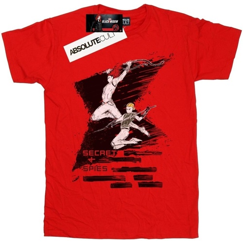 Abbigliamento Bambina T-shirts a maniche lunghe Marvel Black Widow Movie Secrets 4 Spies Rosso