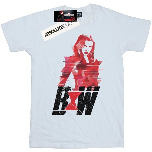 Abbigliamento Bambina T-shirts a maniche lunghe Marvel Black Widow Movie Logo Artwork Bianco