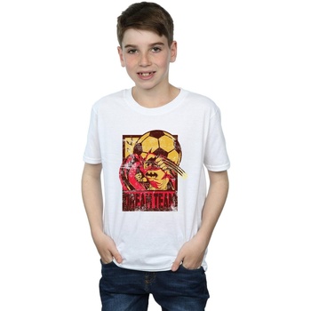 Abbigliamento Bambino T-shirt maniche corte Dc Comics Batman Football Dream Team Bianco
