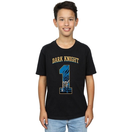 Abbigliamento Bambino T-shirt maniche corte Dc Comics Batman Football Dark Knight Nero