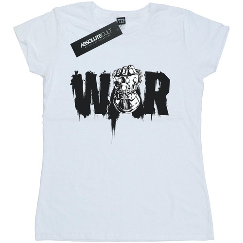 Abbigliamento Donna T-shirts a maniche lunghe Marvel Avengers Infinity War Fist Bianco