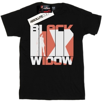 Abbigliamento Bambina T-shirts a maniche lunghe Marvel Black Widow Movie Bars Logo Nero