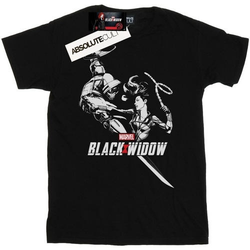 Abbigliamento Bambina T-shirts a maniche lunghe Marvel Black Widow Movie Taskmaster Battle Nero