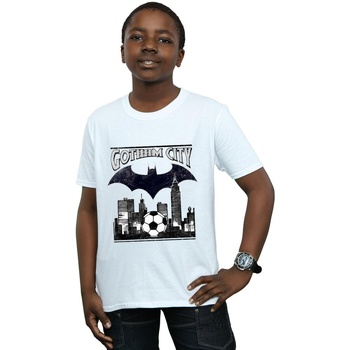 Abbigliamento Bambino T-shirt maniche corte Dc Comics Batman Football Gotham City Bianco