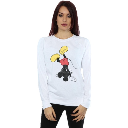 Abbigliamento Donna Felpe Disney Mickey Mouse Upside Down Bianco