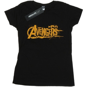 Abbigliamento Donna T-shirts a maniche lunghe Marvel Avengers Infinity War Orange Logo Nero