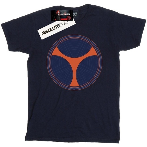 Abbigliamento Bambina T-shirts a maniche lunghe Marvel Black Widow Movie Taskmaster Distressed Shield Blu