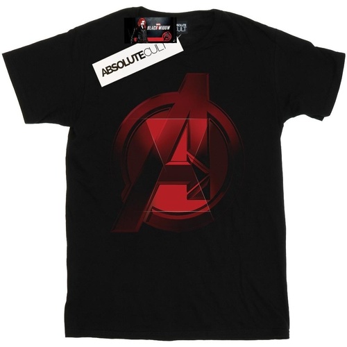Abbigliamento Bambina T-shirts a maniche lunghe Marvel Black Widow Movie Avengers Logo Nero