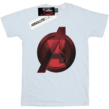 Abbigliamento Bambina T-shirts a maniche lunghe Marvel Black Widow Movie Avengers Logo Bianco