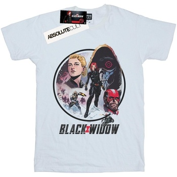 Abbigliamento Bambina T-shirts a maniche lunghe Marvel Black Widow Movie Vintage Circle Bianco