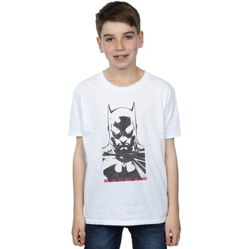 Abbigliamento Bambino T-shirt maniche corte Dc Comics Batman Solid Stare Bianco