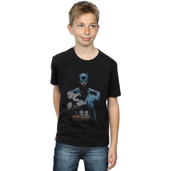 Abbigliamento Bambino T-shirt maniche corte Dc Comics Batman Close Up Nero
