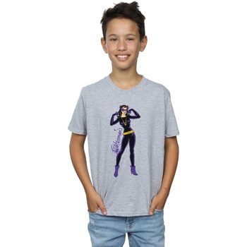 Abbigliamento Bambino T-shirt maniche corte Dc Comics Catwoman Happy Pose Grigio