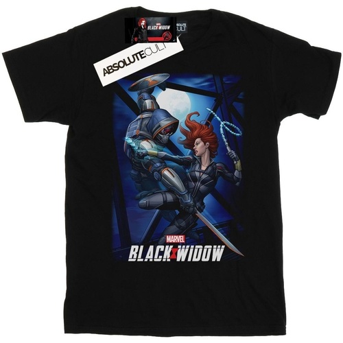 Abbigliamento Bambina T-shirts a maniche lunghe Marvel Black Widow Movie Bridge Battle Nero