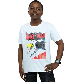Abbigliamento Bambino T-shirt maniche corte Dc Comics Batman Issue 1 Cover Bianco