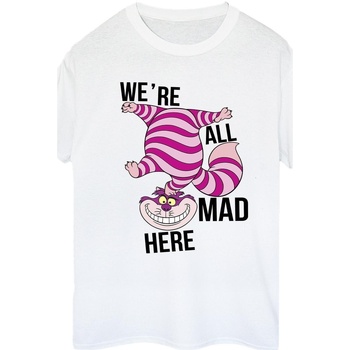 Abbigliamento Donna T-shirts a maniche lunghe Disney Alice In Wonderland All Mad Here Bianco