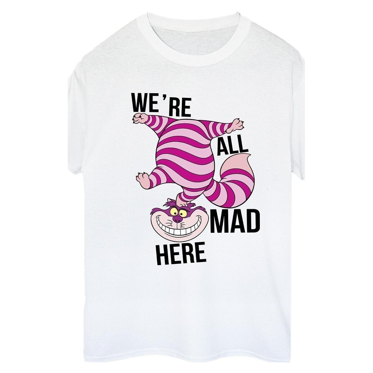 Abbigliamento Donna T-shirts a maniche lunghe Disney Alice In Wonderland All Mad Here Bianco