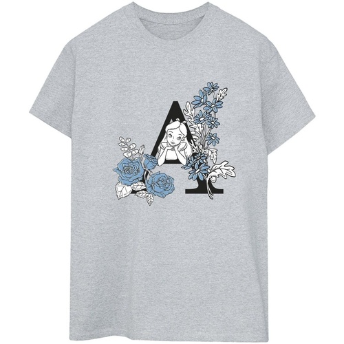 Abbigliamento Donna T-shirts a maniche lunghe Disney Alice In Wonderland Letter A Grigio