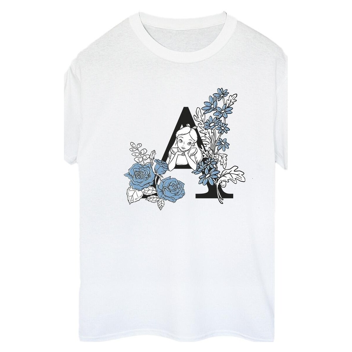 Abbigliamento Donna T-shirts a maniche lunghe Disney Alice In Wonderland Letter A Bianco
