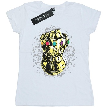 Abbigliamento Donna T-shirts a maniche lunghe Marvel Avengers Infinity War Thanos Fist Bianco