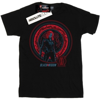 Abbigliamento Bambina T-shirts a maniche lunghe Marvel Black Widow Movie Computer Globe Nero