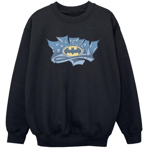 Abbigliamento Bambino Felpe Dc Comics Batman Graffiti Logo Nero