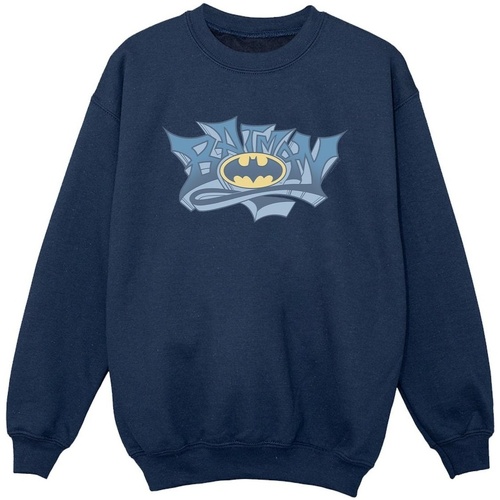 Abbigliamento Bambino Felpe Dc Comics Batman Graffiti Logo Blu