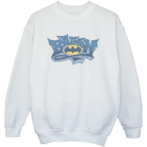 Abbigliamento Bambino Felpe Dc Comics Batman Graffiti Logo Bianco