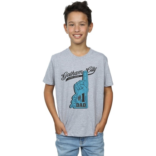 Abbigliamento Bambino T-shirt maniche corte Dc Comics Batman Number One Dad Grigio