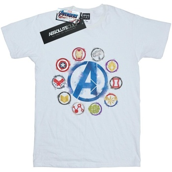 Abbigliamento Uomo T-shirts a maniche lunghe Marvel Avengers Endgame Painted Icons Bianco