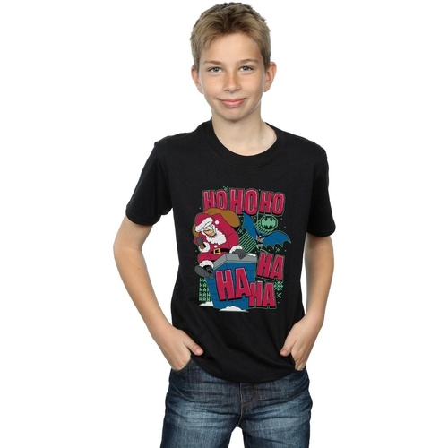 Abbigliamento Bambino T-shirt maniche corte Dc Comics Batman And Joker Ha Ha Ha Ho Ho Ho Nero