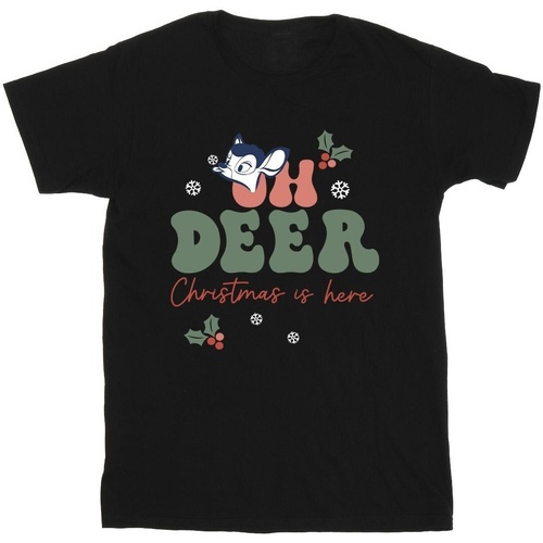 Abbigliamento Bambina T-shirts a maniche lunghe Disney Bambi Oh Deer Nero