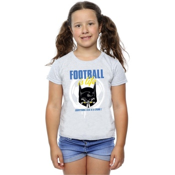 Abbigliamento Bambina T-shirts a maniche lunghe Dc Comics Batman Football is Life Grigio
