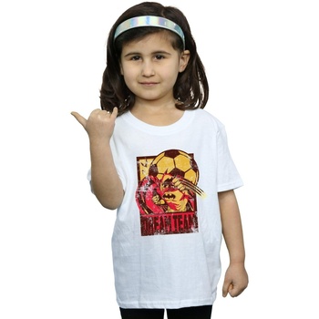 Abbigliamento Bambina T-shirts a maniche lunghe Dc Comics Batman Football Dream Team Bianco