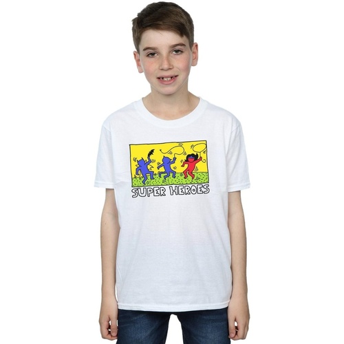 Abbigliamento Bambino T-shirt maniche corte Dc Comics Batman Pop Art Bianco