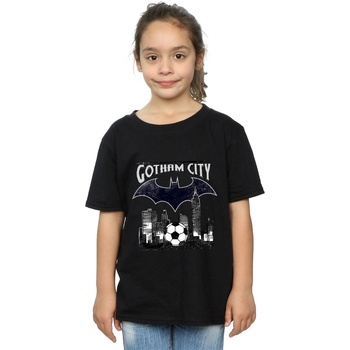Abbigliamento Bambina T-shirts a maniche lunghe Dc Comics Batman Football Gotham City Nero