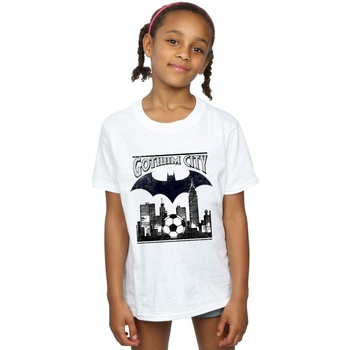 Abbigliamento Bambina T-shirts a maniche lunghe Dc Comics Batman Football Gotham City Bianco