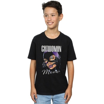 Abbigliamento Bambino T-shirt maniche corte Dc Comics Batman Catwoman Feline Fatale Nero
