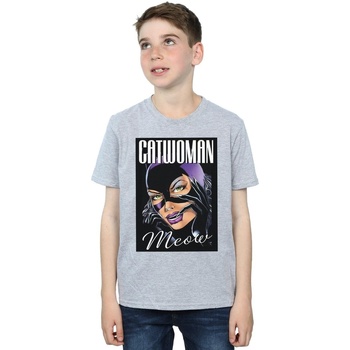 Abbigliamento Bambino T-shirt maniche corte Dc Comics Batman Catwoman Feline Fatale Grigio