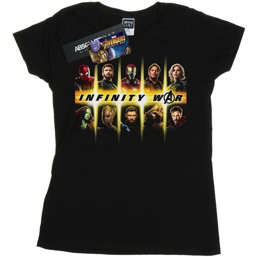 Abbigliamento Donna T-shirts a maniche lunghe Marvel Avengers Infinity War Team Lineup Nero