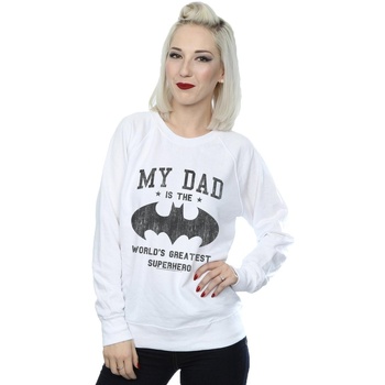 Abbigliamento Donna Felpe Dc Comics Batman My Dad Is A Superhero Bianco