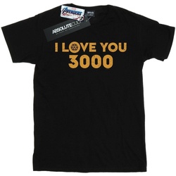 Abbigliamento Uomo T-shirts a maniche lunghe Marvel Avengers Endgame I Love You 3000 Arc Reactor Nero