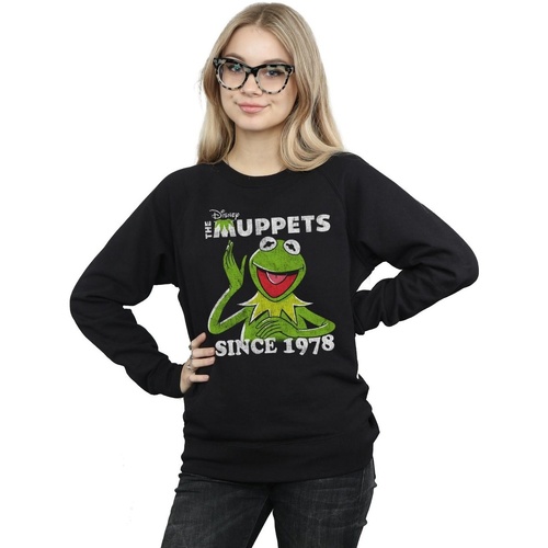 Abbigliamento Donna Felpe Disney The Muppets Kermit Since 1978 Nero