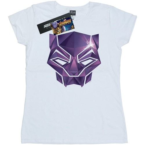 Abbigliamento Donna T-shirts a maniche lunghe Marvel Avengers Infinity War Black Panther Geometric Bianco