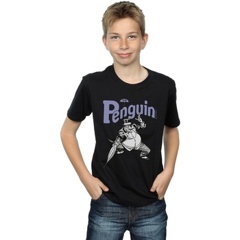 Abbigliamento Bambino T-shirt maniche corte Dc Comics Penguin Mono Action Pose Nero
