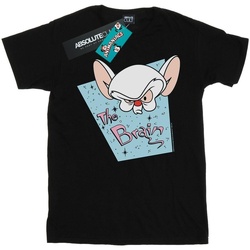 Abbigliamento Donna T-shirts a maniche lunghe Animaniacs The Brain Mugshot Nero