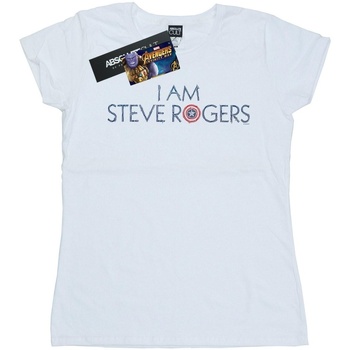 Abbigliamento Donna T-shirts a maniche lunghe Marvel Avengers Infinity War I Am Steve Rogers Bianco