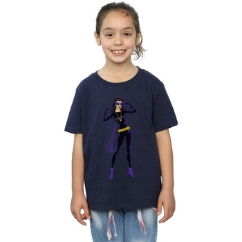 Abbigliamento Bambina T-shirts a maniche lunghe Dc Comics Catwoman Happy Pose Blu