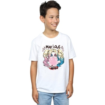 Abbigliamento Bambino T-shirt maniche corte Dc Comics Harley Quinn Mad Love Bianco