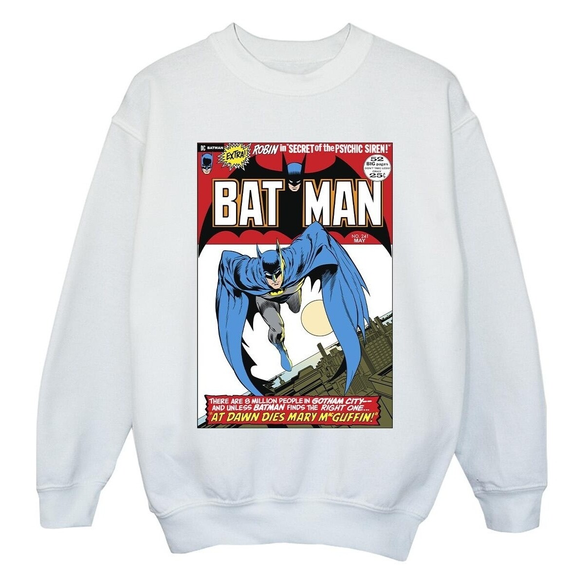 Abbigliamento Bambina Felpe Dc Comics Running Batman Cover Bianco